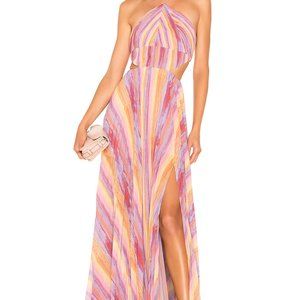 AMUR Janet Gown in Painted Stripe Multi Color